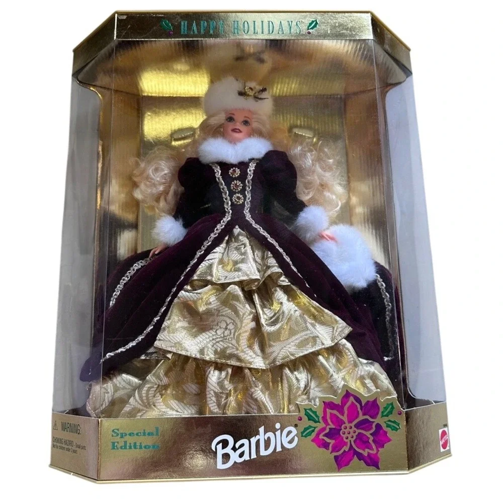 Mattel Happy Holidays Barbie 1996 VTG Burgundy Gold New Special Edition 15646